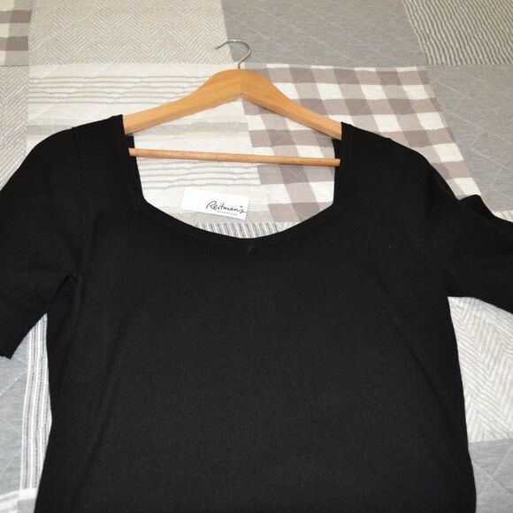 REITMANS signature black feminine soft basic crop top short sleeves round neck S - Picture 3 of 8